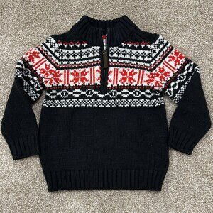 Carter's half-zip sweater - Size 3T - Black/Red/White